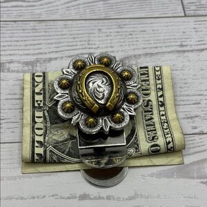 Money Clip Elegant Silver and Gold Horseshoe Money Clip